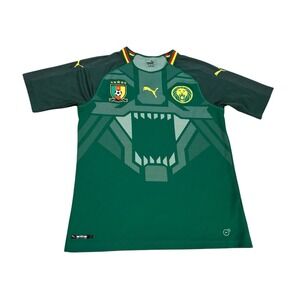 Puma Cameroon 2018/19 Home Soccer Jersey Green Yellow‎ Mens Medium Futbol